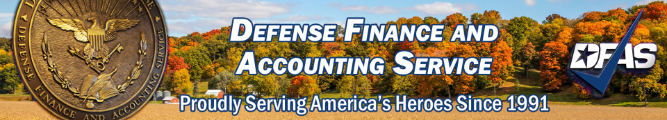 DFAS logo with fall trees in the background