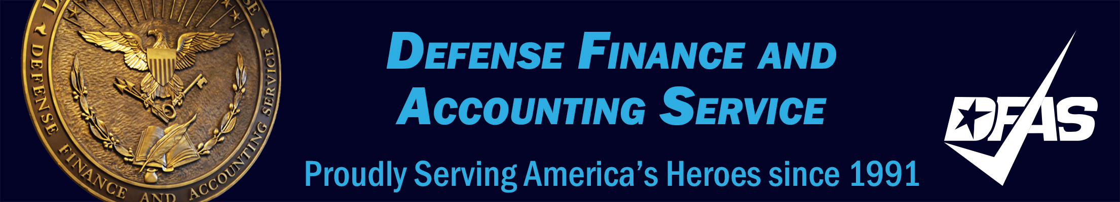 DFAS seal, Defense Finance and Accounting Service, DFAS check mark logo